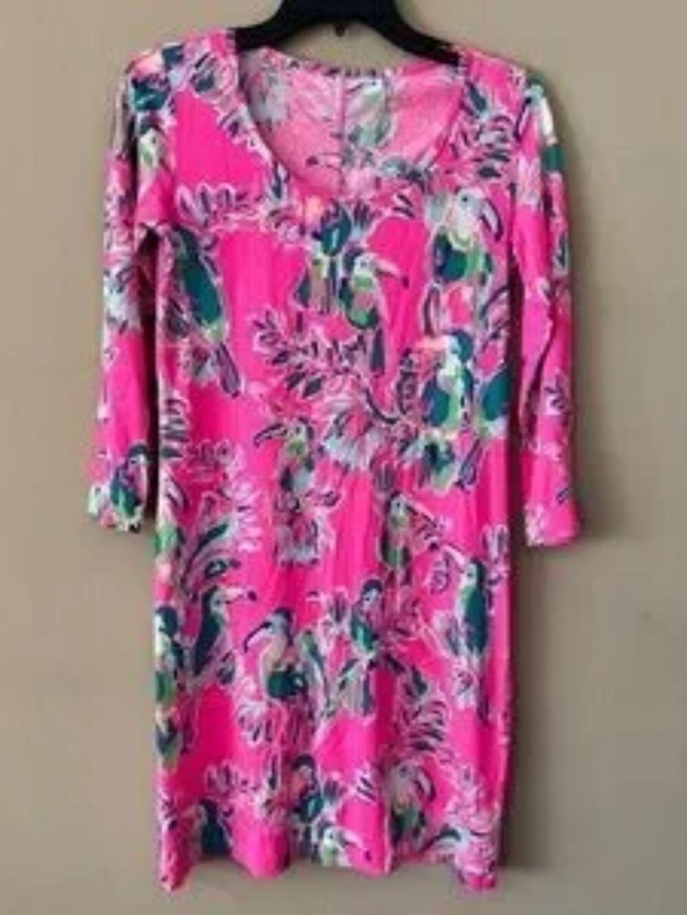 Lilly Pulitzer Pima Cotton Beacon Toucan Can Tropical T-shirt Dress Size XS